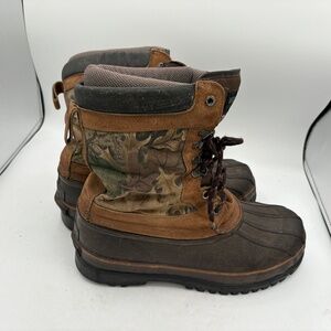 Wolverine Thinsulate Camo Brown Rubber Hunting Duck Boots Outdoor Size 10